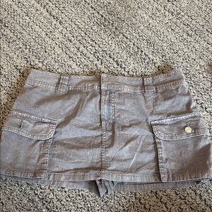 Gray Cargo Shorts with Utilitarian Design